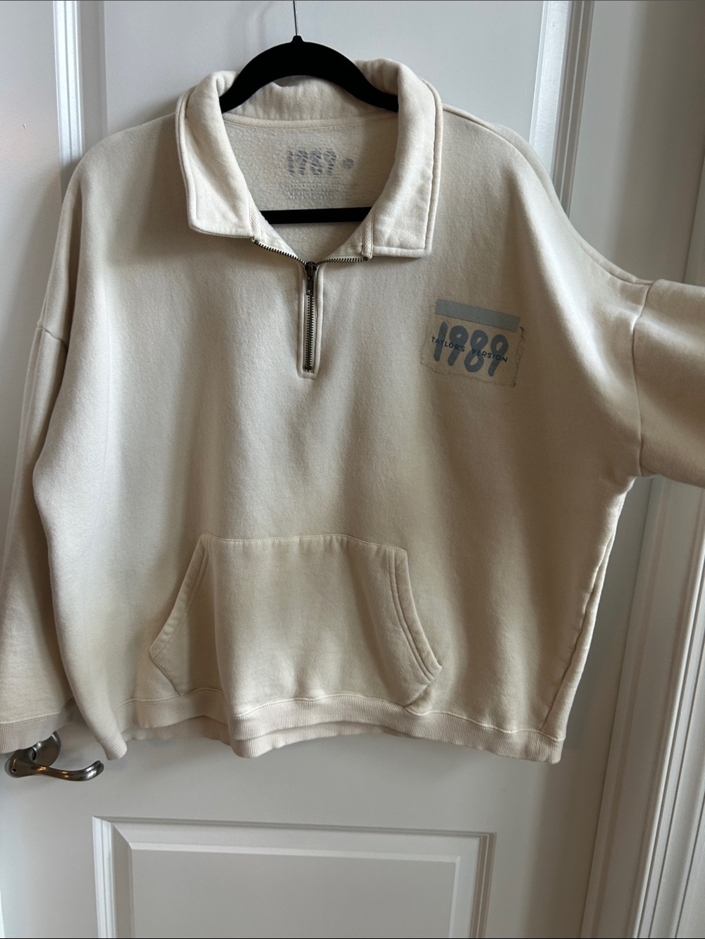 Taylor Swift Cream 1989 Half‑Zip Pullover Sweatshirt